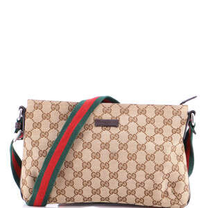 Gucci Small Web Strap Messenger Bag GG Canvas